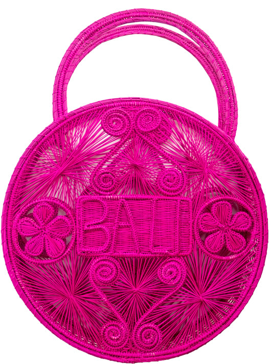 hot pink bali palm bag
