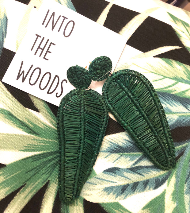 Woven Palm Leaf Earrings