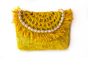 Primrose Handwoven Palm Clutch with Natural Shells